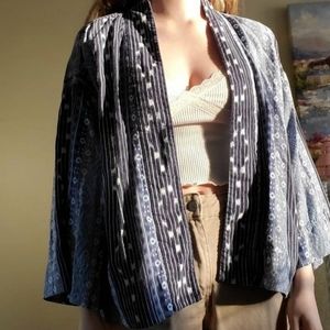 Blue patterned kimono
